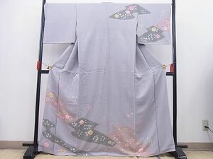 平和屋野田店■訪問着　絞り　松皮菱流水花文　逸品　BAAD0244gh