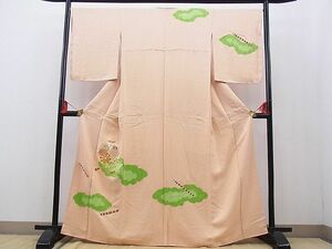 平和屋野田店■訪問着　絞り　駒刺繍　花車横笛文　逸品　BAAD0742kg