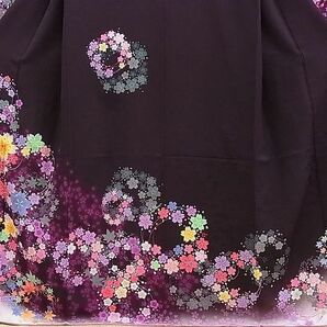 平和屋野田店■豪華振袖 銀糸刺繍 桜楓梅文 暈し染め 逸品 BAAD1715hjの画像4