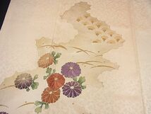 平和屋野田店■訪問着　刺繍　雲隠れ露芝菊文　金彩　逸品　BAAC9167ts_画像4