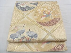 平和屋野田店◎六通柄袋帯　唐織　琳派　天井絵丸文　全面純金箔24K　逸品　BAAC8095du