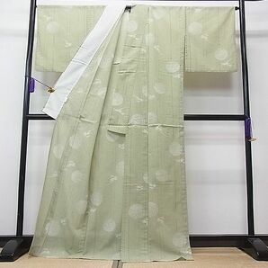 平和屋1■夏物 小紋 紗 跳兎吉祥丸文 洗える着物 CAAC9388uaの画像3