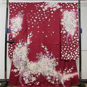 平和屋1■豪華振袖 刺繍 花車文 暈し染め 銀彩 逸品 CAAC5196rvの画像1