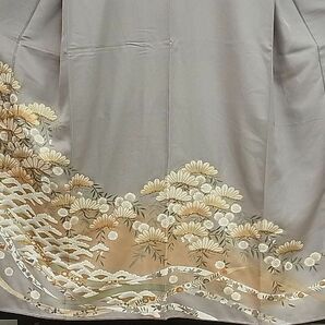 平和屋1■訪問着 駒刺繍 熨斗松梅花文 暈し染め 金彩 逸品 未使用 CAAC5839utの画像3