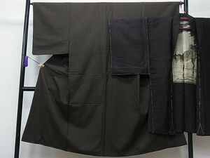 平和屋1■男性　お召　紬羽織セット　格子柄　逸品　未使用　CAAC5995ut