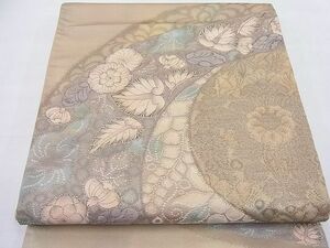 平和屋野田店◎太鼓柄袋帯　辻が花　手描き　金糸　逸品　BAAD0889ea