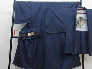 平和屋野田店■男性　本場大島紬　アンサンブル　100亀甲　証紙付き　逸品　BAAD0499mz