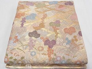 平和屋1■佐賀錦　六通柄袋帯　唐織　秋草文様　金糸　逸品　CAAC3745fb