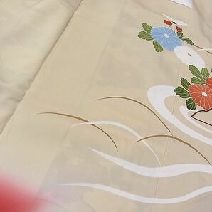 平和屋1■豪華振袖・長襦袢セット 刺繍 草花文 暈し染め 金彩 三越扱い 逸品 CAAC2327hyの画像6