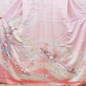 平和屋野田店■豪華振袖 花筏文 暈し染め 金銀彩 逸品 BAAD1476ghの画像3