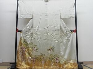 平和屋野田店■豪華色留袖　駒刺繍　藤花房　金彩　逸品　BAAD0473mz