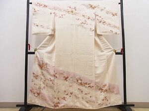 平和屋野田店■訪問着　駒刺繍　雪輪鹿の子菊花文　暈し染め　金彩　逸品　BAAC8924pk