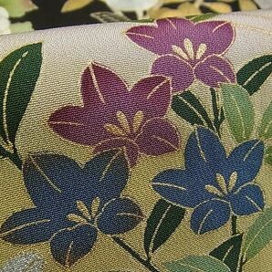 平和屋1■豪華黒留袖 単衣 駒刺繍 扇面草花文 金銀彩 逸品 CAAC4010vfの画像5