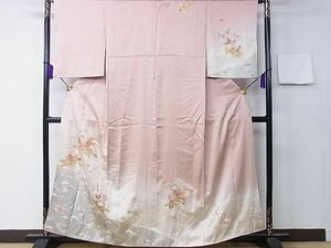 平和屋1■訪問着　駒刺繍　花筏文　暈し染め　金彩　鈴乃屋扱い　逸品　CAAC3089ev