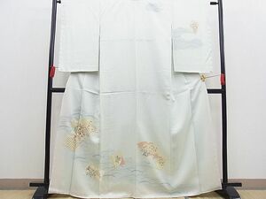 平和屋野田店■訪問着　金駒刺繍　雲取り冊子花文　逸品　未使用　BAAD0677gt