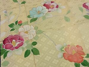 平和屋野田店■訪問着　駒刺繍　椿　金銀彩　三越扱い　逸品　BAAC8362yt