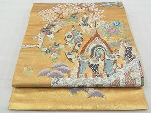 平和屋野田店◎太鼓柄袋帯　唐織　祭事文様　本金摺箔　逸品　BAAD1698du