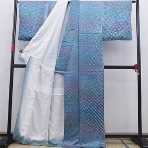 平和屋野田店■上質な小紋 総絞り 霞文 暈し染め 逸品 BAAD1481ghの画像3