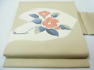 平和屋1◎塩瀬　九寸名古屋帯　枝椿　逸品　CAAC4793in