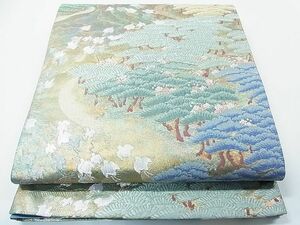 平和屋1◎六通柄袋帯　松千鳥紋　金銀糸　逸品　CAAC4607in