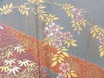 平和屋1■訪問着　刺繍　絞り　枝垂れ花文　金彩　逸品　CAAC3225ev_画像4