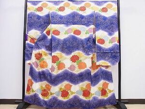 平和屋1■豪華振袖　駒刺繍　横段松皮菱菊文　金彩　逸品　CAAC3271ev