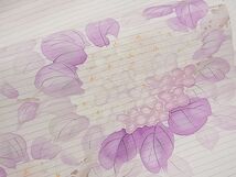 平和屋1■夏物　絽塩瀬　九寸名古屋帯　手描き　紫陽花　逸品　CAAB4048tx_画像3