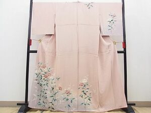 平和屋野田店■訪問着　友禅　草花文　ぼかし染め　金彩　逸品　BAAD2136gt