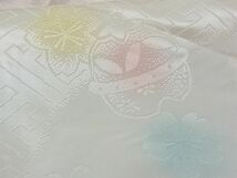 平和屋-こころ店■長襦袢　無双仕立て　花鈴地紋　暈し染め　正絹　逸品　AAAD7378Acs_画像4