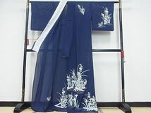 平和屋-こころ店■夏物　訪問着　絽　草花文　銀彩　正絹　逸品　AAAD7436Acs_画像2