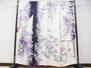  flat peace shop - here . shop # gorgeous long-sleeved kimono embroidery Mai flower writing .. dyeing gold silver . silver through . ground .... made silk excellent article AAAD4365Ata