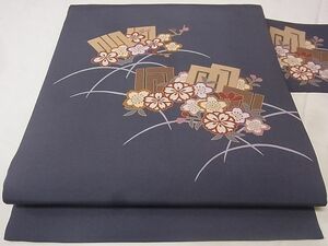 平和屋-こころ店◎塩瀬　九寸名古屋帯　源氏香花文　正絹　逸品　AAAE1679Ajz