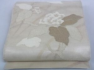 平和屋-こころ店■夏物　六通柄袋帯　枝花文　金糸　正絹　逸品　AAAE5443Awj