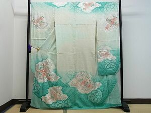 平和屋1■豪華振袖　総絞り　銀駒刺繍　花車文　暈し染め　銀彩　やまと誂製　逸品　CAAB3423gh