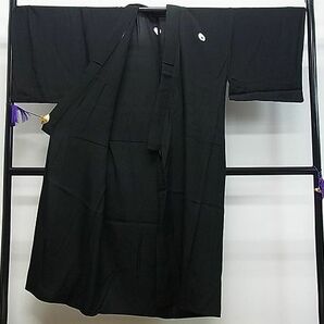 平和屋1■夏物 男性 黒紋付 絽 逸品 CAAB3416ghの画像2