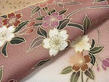 平和屋2■付下げ　反物　着尺　刺繍　霞枝垂れ桜　暈し染め　金彩　やまと誂製　八掛付き　逸品　未使用　DAAA2982ma_画像2