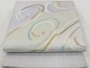 平和屋2■夏物　六通太鼓柄袋帯　すくい織　流水文　銀糸　逸品　DAAC4042ea