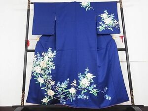 平和屋川間店■訪問着　刺繍　草花文　金彩　着丈157cm　裄丈63cm　正絹　逸品　A-zi6220