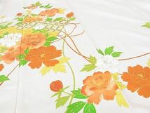 平和屋川間店■訪問着　駒刺繍　扇吉祥花文　金彩　逸品　未使用　op6107_画像5