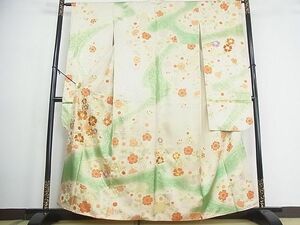 平和屋川間店■豪華振袖　駒刺繍　草花文　暈し染め　金彩　逸品　wb7572