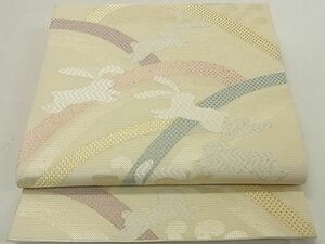 平和屋2■夏物　六通柄袋帯　立波文　うさぎ　兎　金銀糸　正絹　逸品　DAAA0952ea