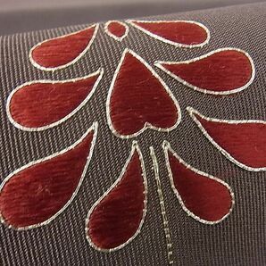 平和屋2◎西陣 川島織物 爪掻き本綴れ 八寸名古屋帯 駒刺繍 草花文 逸品 DAAA1844duの画像3