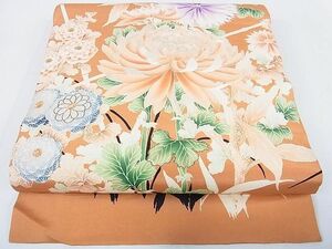 平和屋2■アンティーク　大正ロマン　丸帯　引き抜き帯　駒刺繍　乱菊　逸品　DAAB2812az