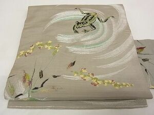  flat peace shop - here . shop # summer thing antique 9 size Nagoya obi Taisho romance . silver thread silk excellent article AAAE5333Awj