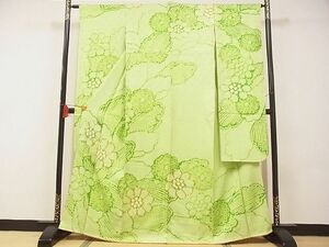 平和屋-こころ店■豪華振袖　駒刺繍　総絞り　花　正絹　逸品　AAAD4404Ata