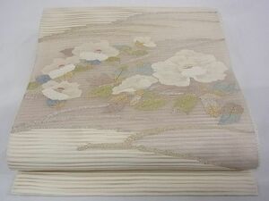  flat peace shop - here . shop # summer thing . size Nagoya obi . flower writing gold silver thread silk excellent article AAAE5316Awj