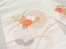 平和屋2◎九寸名古屋帯　刺繍　雪輪重ね花文　金銀彩　逸品　DAAC3209mz_画像2