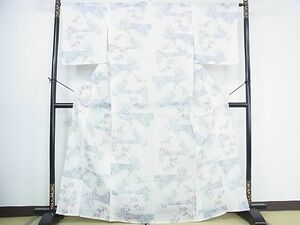 平和屋2■夏物　本場小千谷ちぢみ　草花文　麻　逸品　未使用　DAAC1450wb