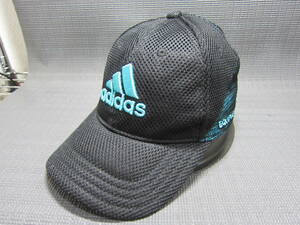 adidas アディダス　メッシュキャップ　帽子　黒×水色　57～59cm　S2404B②