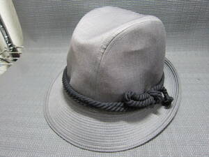 日本製　Borsalino ボルサリーノ　ハット　紳士帽子　グレー　58cm　S2404B②